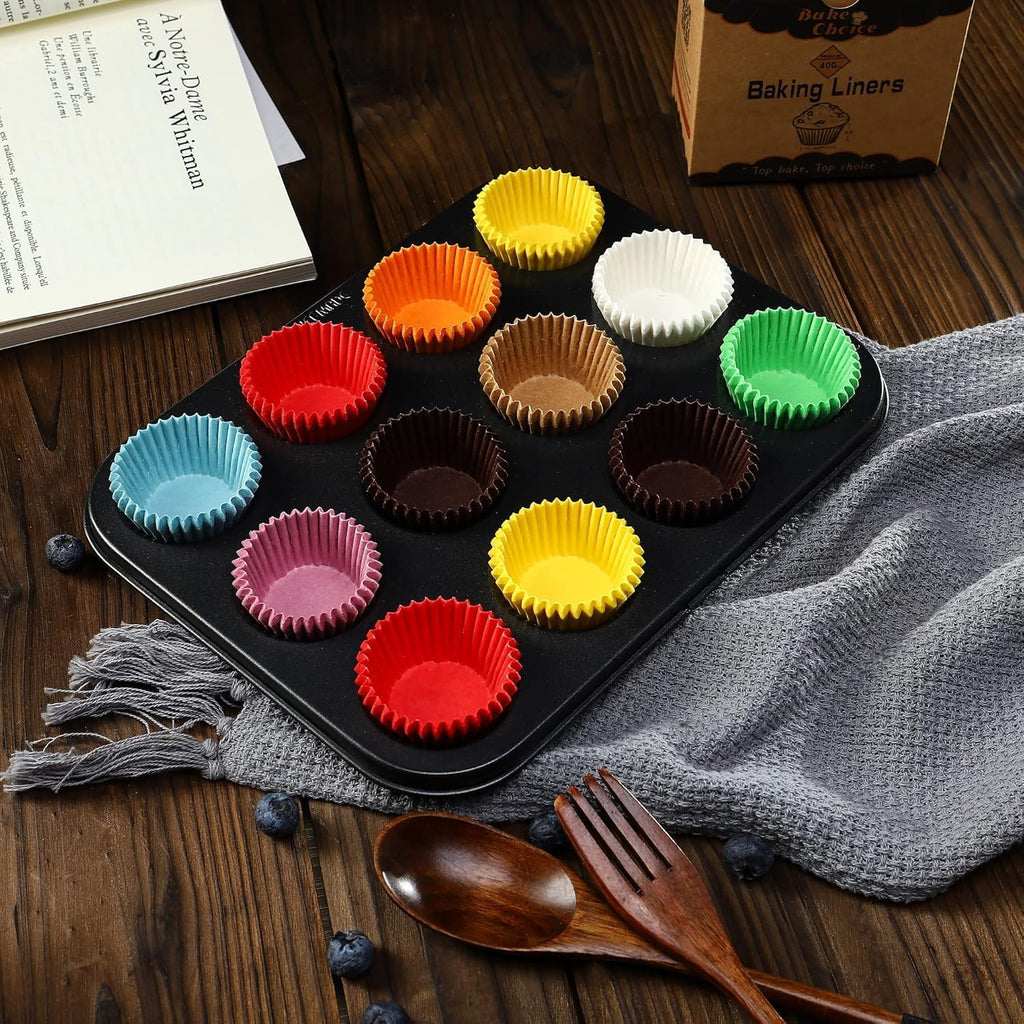 Non-Stick 800pcs Mini Cupcake Liners, Paper, Disposable, Natural, Perfect for Birthday Parties and Social Occasions