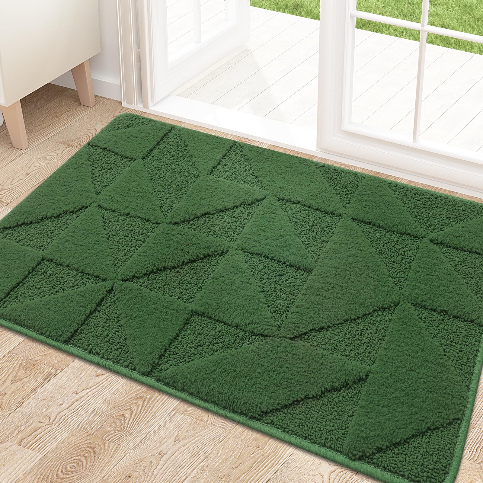 OLANLY Door Mats Indoor, Non-Slip, Absorbent, Dirt Resist, Entrance Washable Mat, Low-Profile Inside Entry Doormat for Entryway (32x20 inches, Grey)