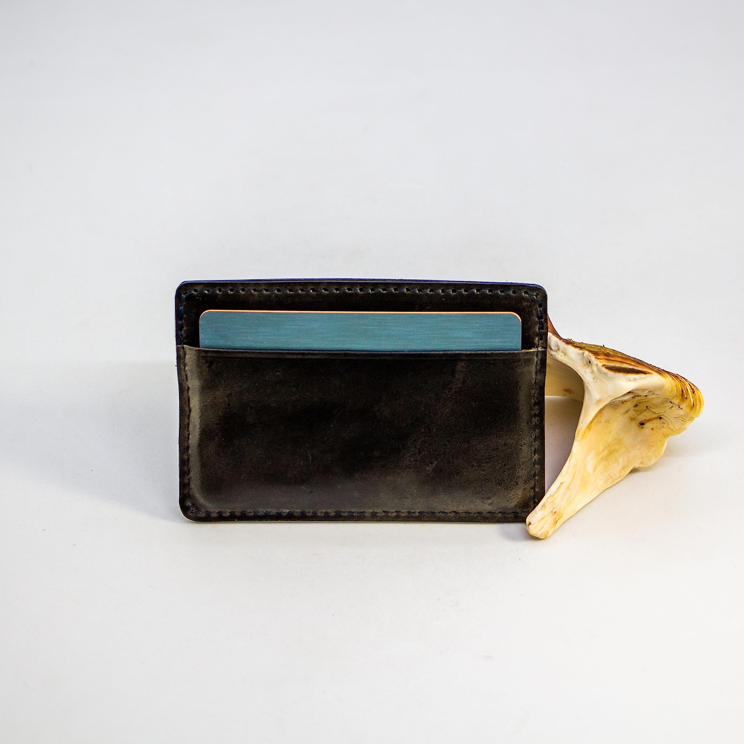 TWIN ENGINE COFFEE Handcrafted Leather Minimalist Wallet/Card Holder Wallet with 6 card capacity and cash pocket/Hand Stitched Top Grain/Slim/Perfect Gift/Men’s and Women’s/Origin Creations (Purple)