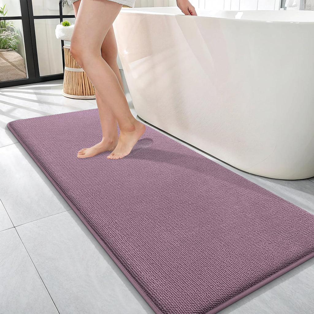 OLANLY Thick Memory Foam Bath Mat Rug 30x20, Extra Soft Absorbent Bathroom Rugs, Quick Dry Bath Mats, Non-Slip, Machine Washable Carpet for Bathroom, Tub and Shower, Home Decor Accessories, Grey