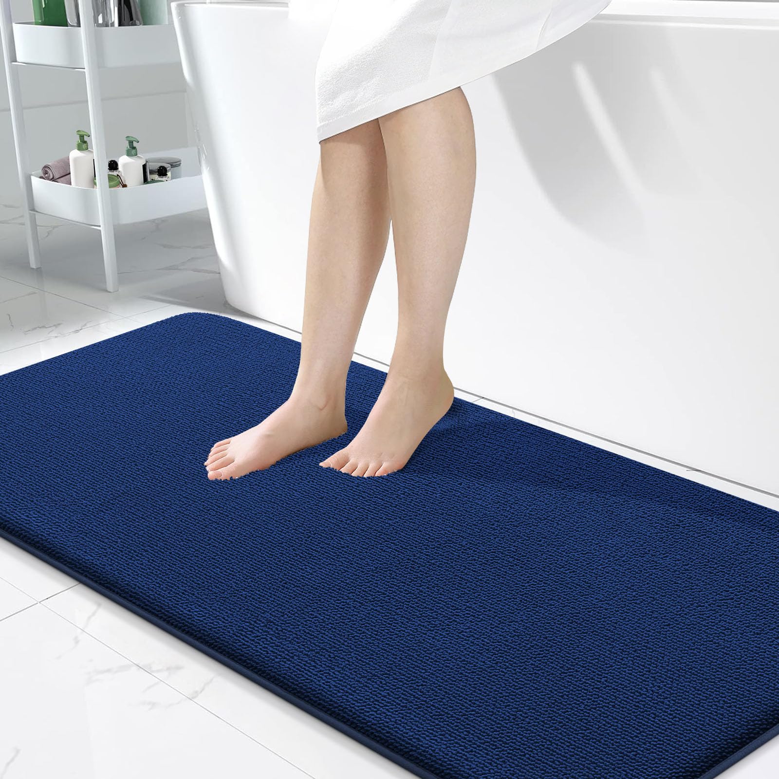 OLANLY Thick Memory Foam Bath Mat Rug 30x20, Extra Soft Absorbent Bathroom Rugs, Quick Dry Bath Mats, Non-Slip, Machine Washable Carpet for Bathroom, Tub and Shower, Home Decor Accessories, Grey