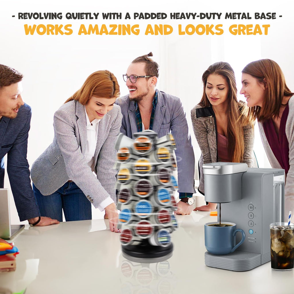 K Cup Holders,K Cup Holder, K Cups Holder,K Cup Carousel, Coffee Pods Holder Storage Organizer Stand,No Assembly Required,Black (Capacity of 40 Pods, Black)