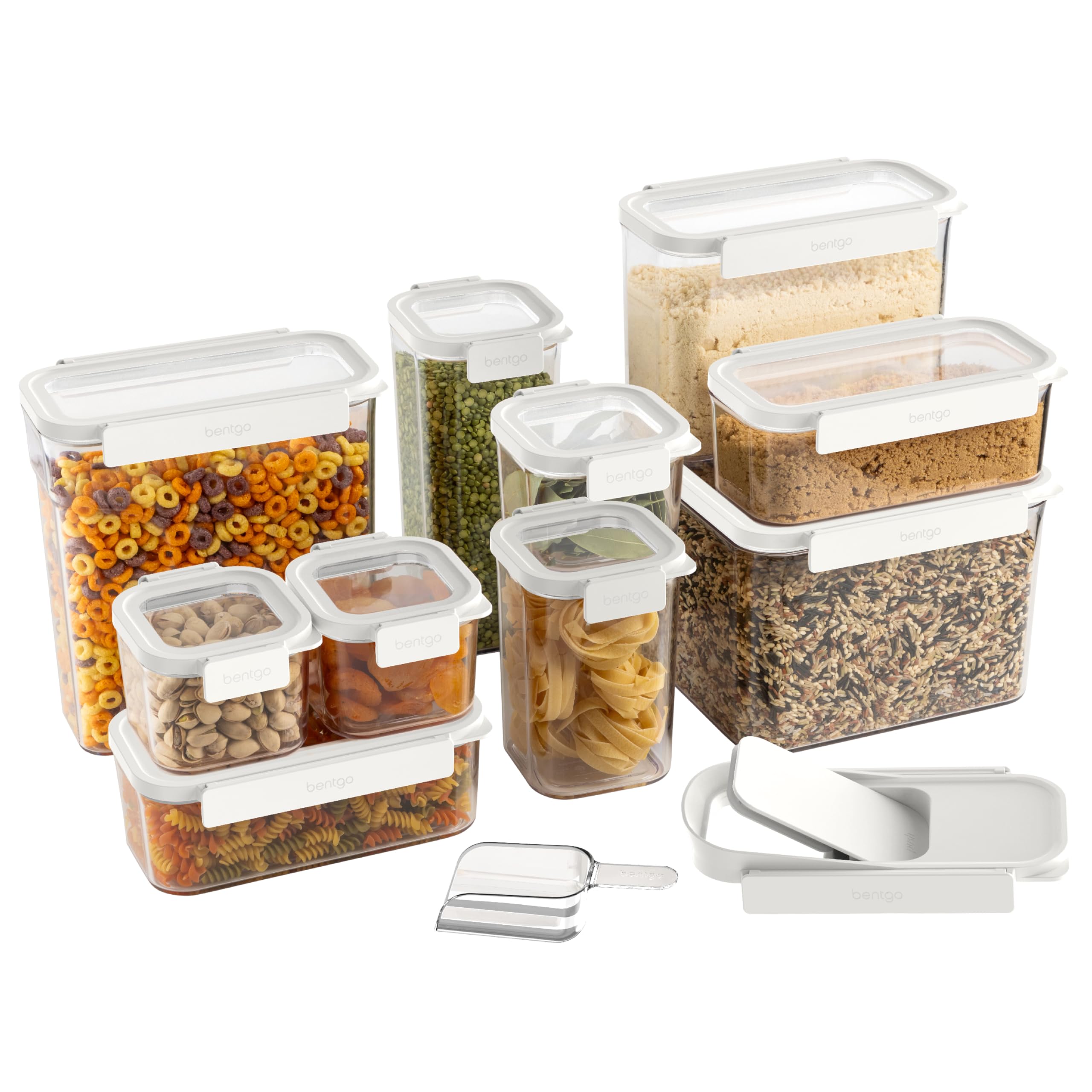 Bentgo Pantry - 3-Piece All Purpose Scoop Set, 1/2 Cup (4 oz) Spoon, Clear & Lightweight, Ideal for Scooping Flour, Sugar, Coffee, Candy, & More for Kitchen and Pantry Containers (Clear)