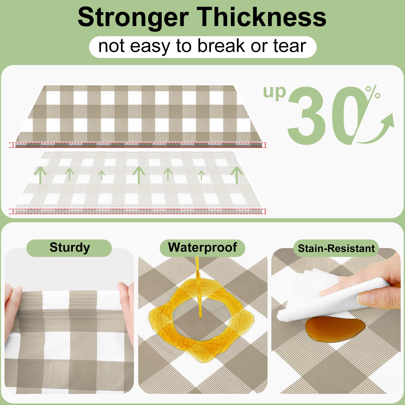 Smiry 3 Pack Red Gingham Disposable Tablecloths - 54" x 108" Heavy Duty Plastic Table Cloth, Waterproof Buffalo Plaid Table Covers for Picnic, Banquets, Outdoor Parties