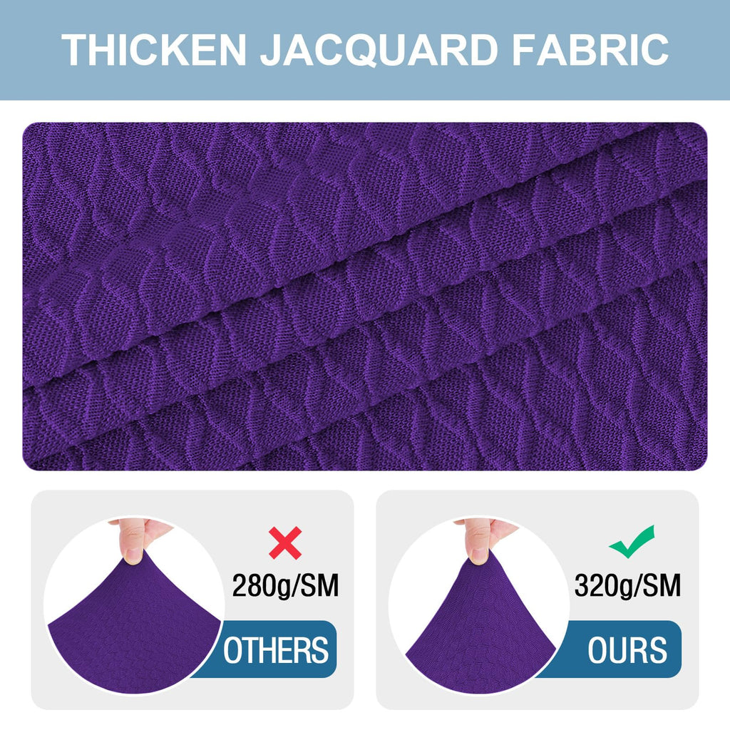 Smiry Stretch Jacquard Seat Covers for Dining Room Chairs Set of 6, Removable Washable Chair Seat Protector Slipcovers, No Rear Covers, Beige