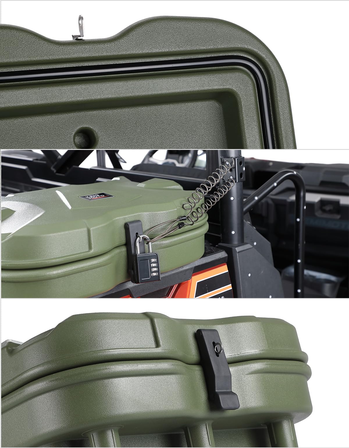KEMIMOTO UTV Bed Storage Box 5.5GAL Compatible with Polaris Ranger 1000/XP 900 570 500 General 1000 4 2016 2017 2018 2019 2020 2021 2022 2023 2024 2025 2026, Low-Density Polyethylene Cargo Storage Box