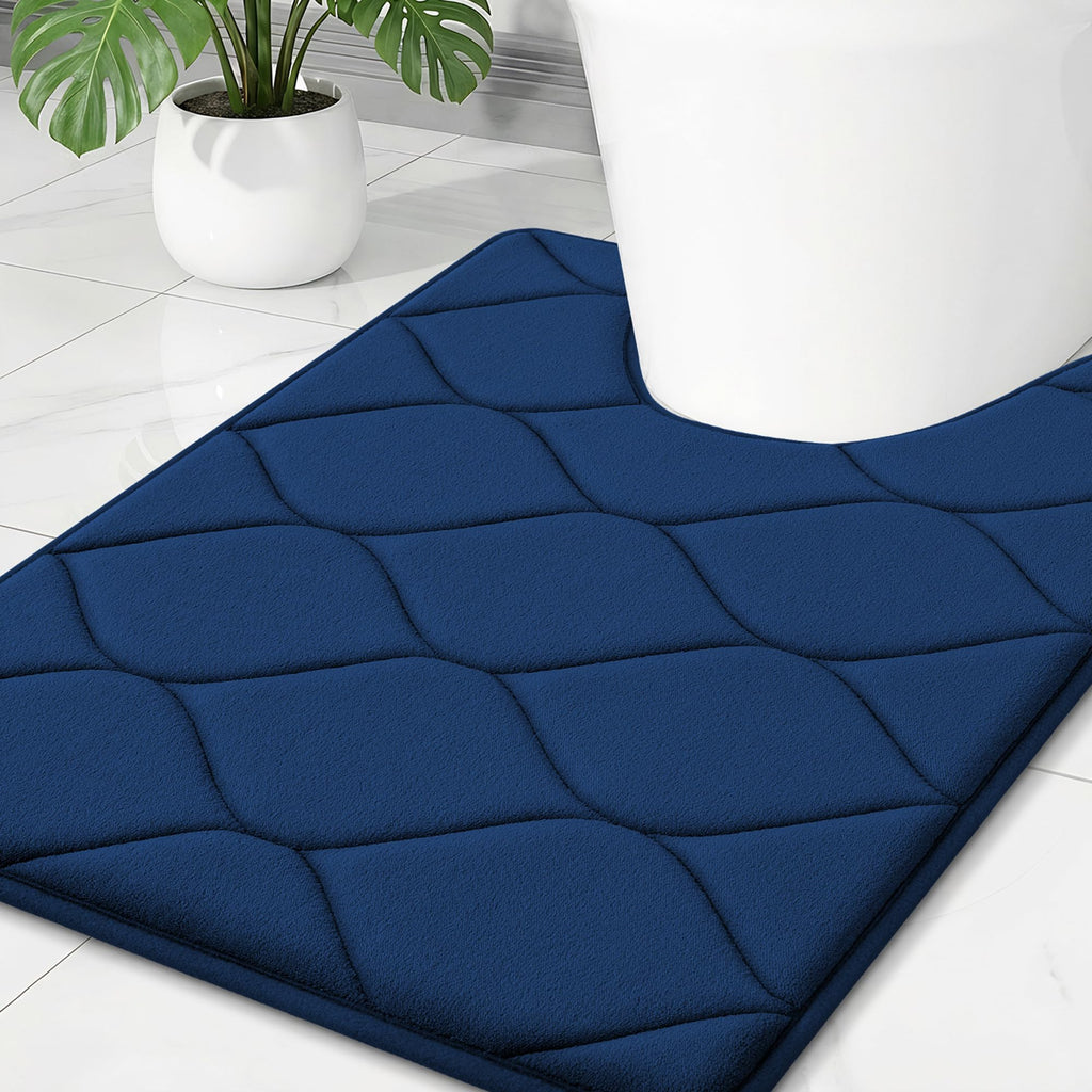 Smiry Memory Foam Bath Mat 30''x20'', Ultra Soft Non-Slip Bathroom Rug, Plush Water Absorbent Quick Dry and Machine Washable Floor Mat for Shower, Tub & Home Decor, Grey