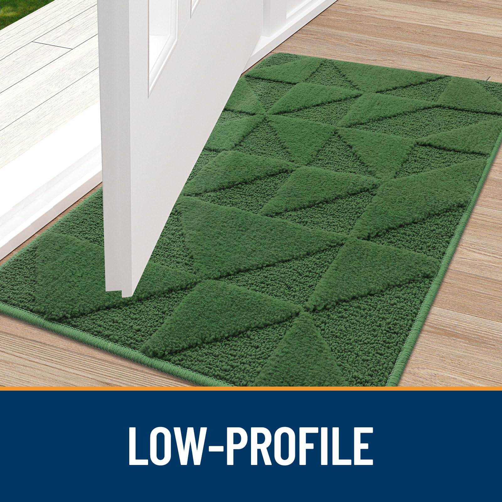 OLANLY Door Mats Indoor, Non-Slip, Absorbent, Dirt Resist, Entrance Washable Mat, Low-Profile Inside Entry Doormat for Entryway (32x20 inches, Grey)