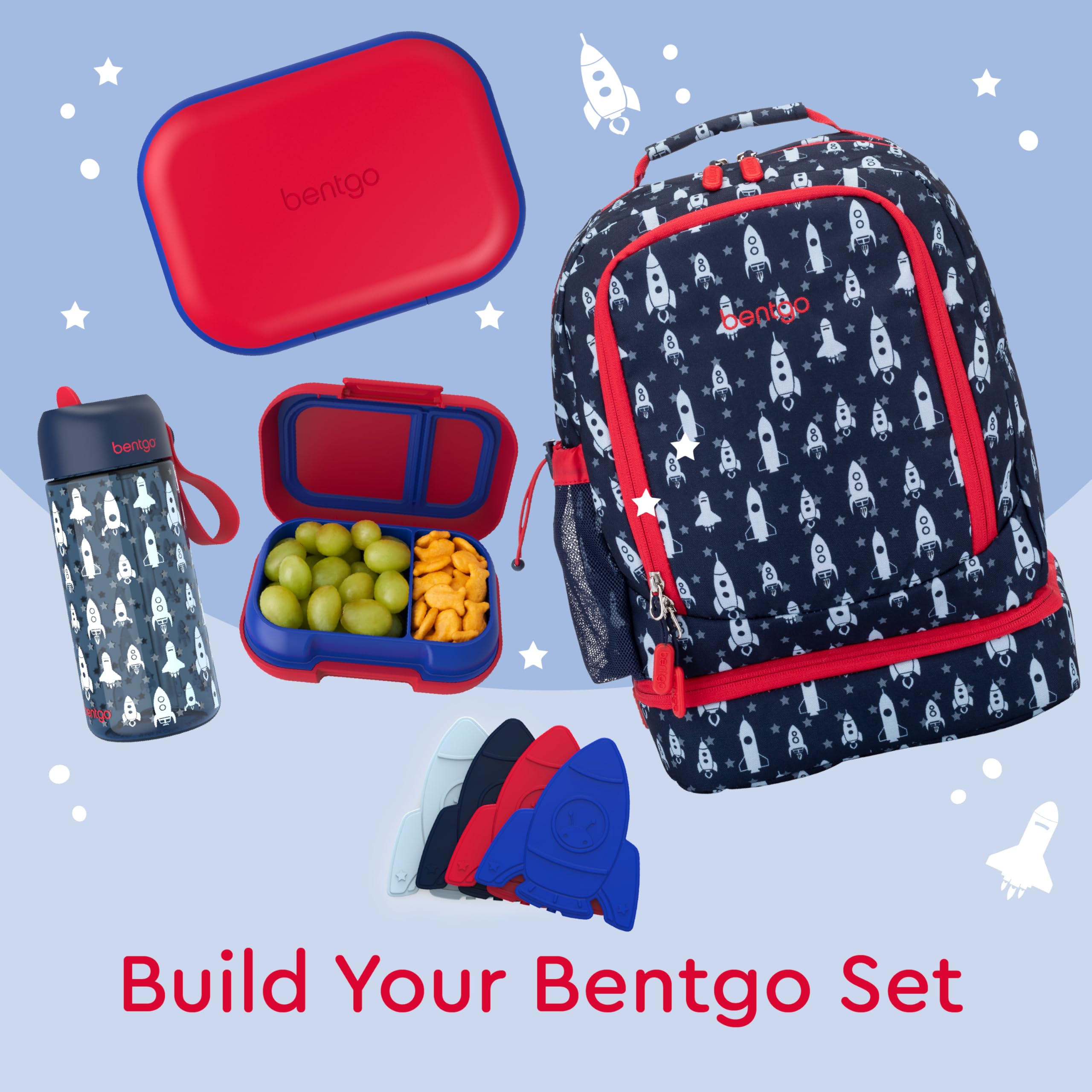 Bentgo Kids Snack - 2 Compartment Leak-Proof Bento Box Container for Snacks and Small Meals, Easy-Open Latch, Dishwasher Safe, BPA-Free for School, Daycare, & Sports - Ideal for Ages 3+ (Green/Navy)