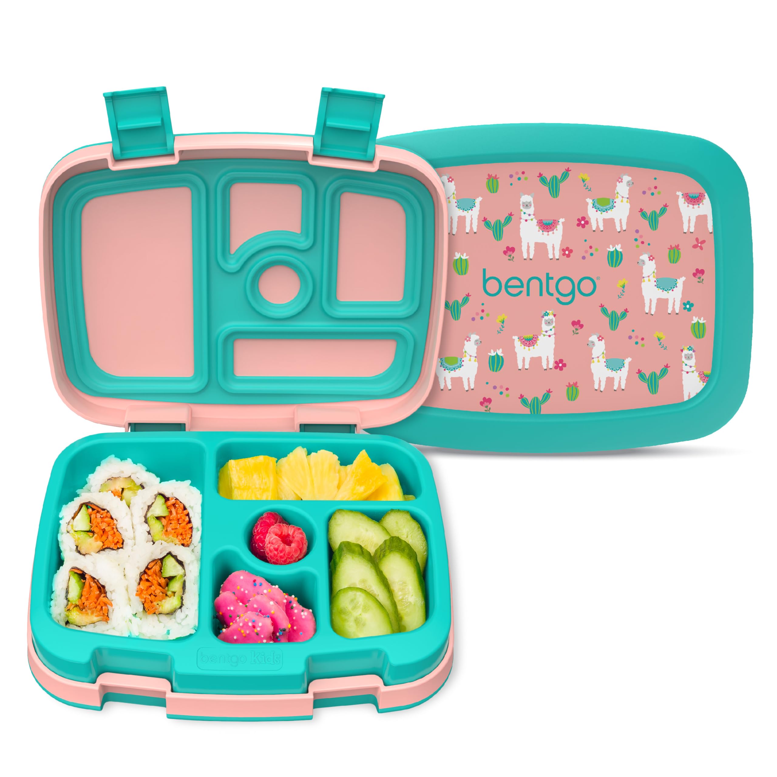 Bentgo Kids Prints Leak-Proof, 5-Compartment Bento-Style Kids Lunch Box - Ideal Portion Sizes for Ages 3-7, Durable, Drop-Proof, Dishwasher Safe, & PFAS & BPA-Free Materials (Unicorn)