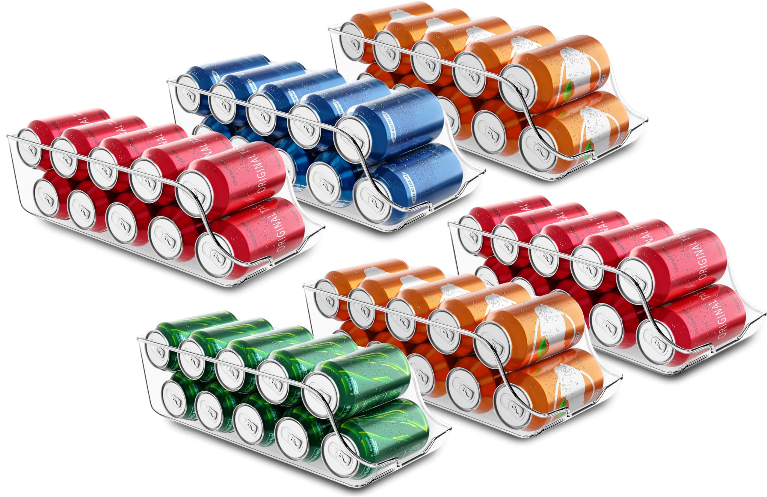 Utopia Kitchen Soda Can Organizer and Dispenser for Refrigerator/Pantry - Durable Can Storage Organizer Fridge & Kitchen Organization - (Clear, Set of 2)