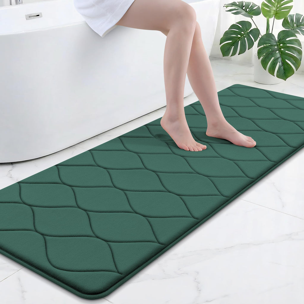 Smiry Memory Foam Bath Mat 30''x20'', Ultra Soft Non-Slip Bathroom Rug, Plush Water Absorbent Quick Dry and Machine Washable Floor Mat for Shower, Tub & Home Decor, Grey