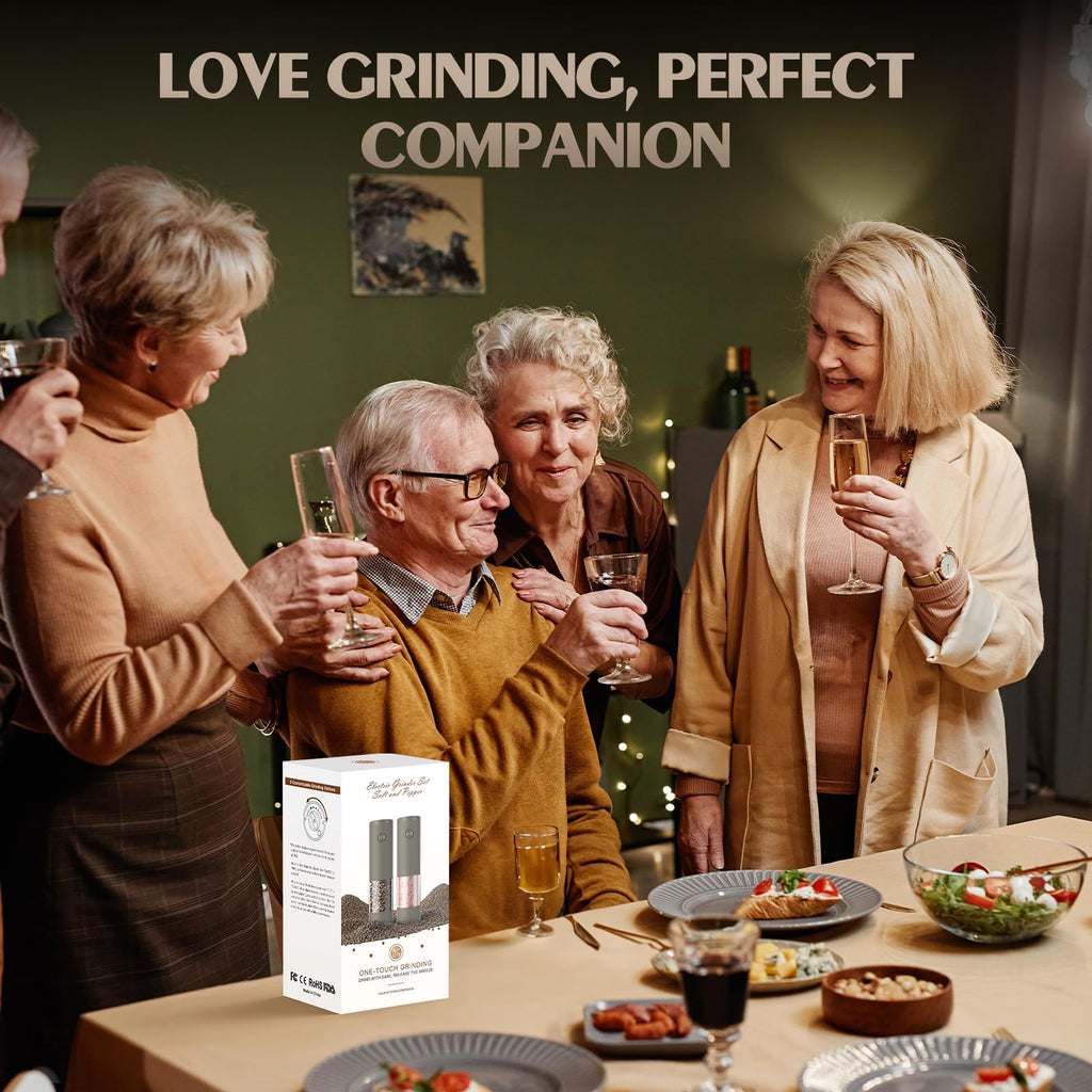 Electric Salt and Pepper Grinder Set Automatic Battery Pepper Mill Shakers Adjustable Coarseness Upgraded Larger Capacity with Led Home and Kitchen Appliances Birthday Gifts for Women Mom