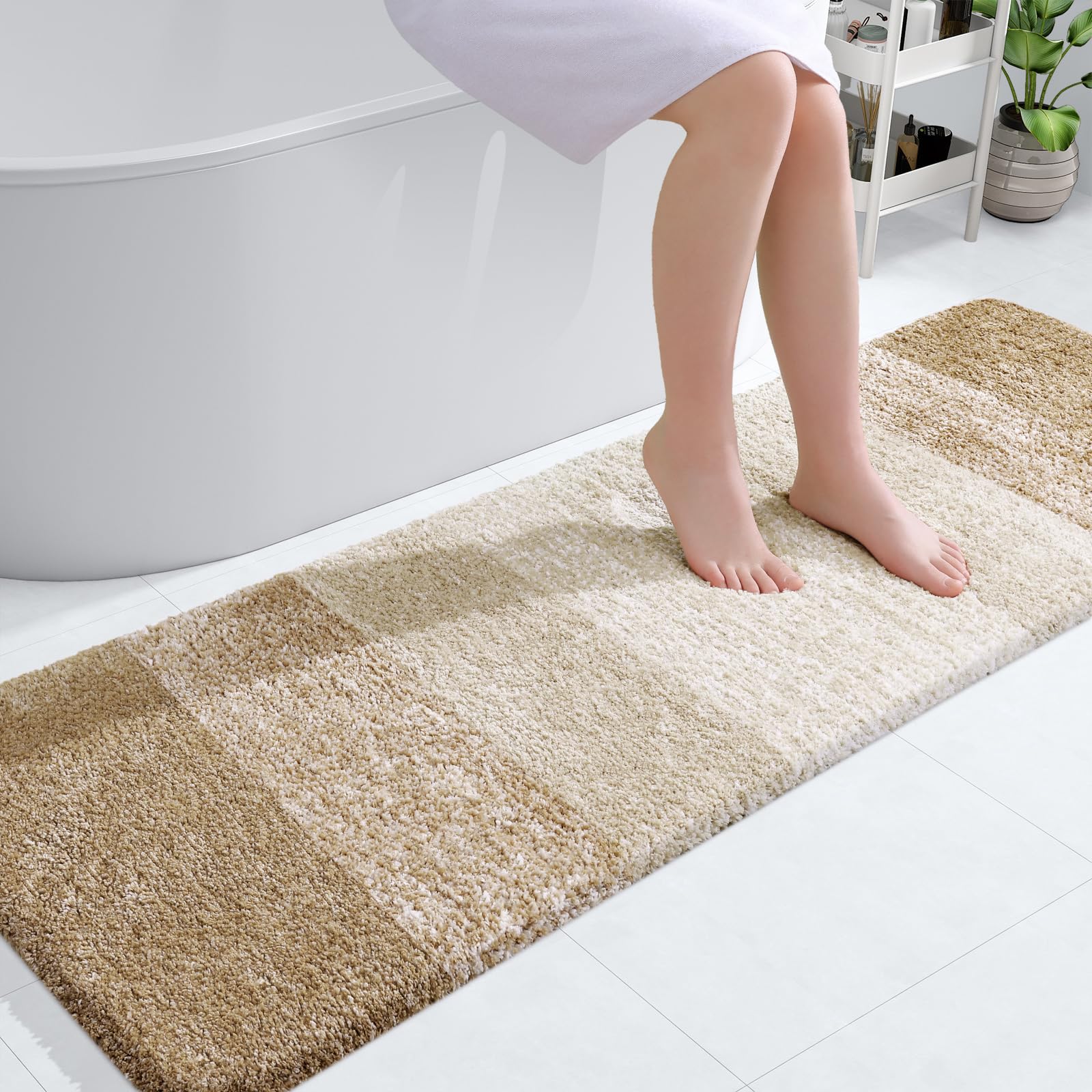 OLANLY Bathroom Rugs Mat 30x20, Extra Soft Absorbent Microfiber Bath Rugs, Rubber Backing, Quick Dry, Machine Washable Bath Mats for Bathroom Floor, Tub and Shower, Home Decor Accessories, Grey