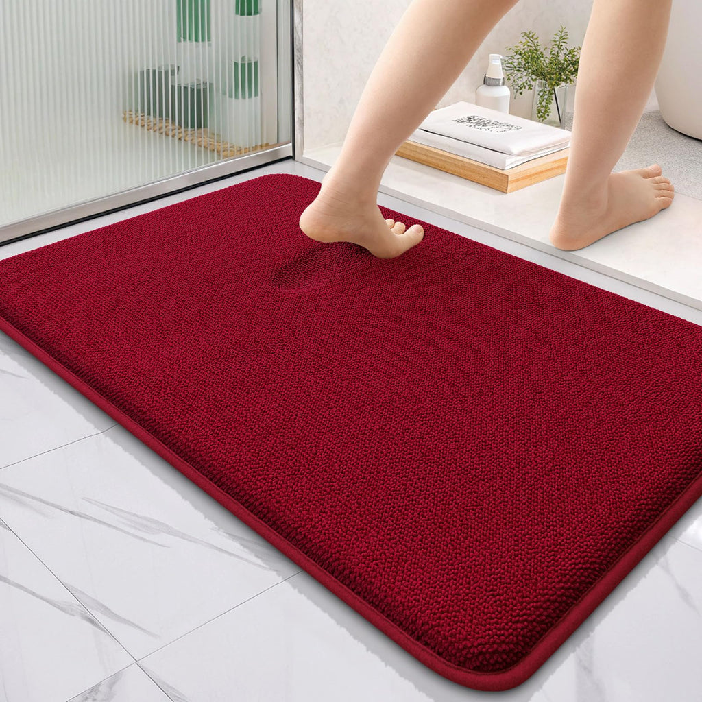 OLANLY Thick Memory Foam Bath Mat Rug 30x20, Extra Soft Absorbent Bathroom Rugs, Quick Dry Bath Mats, Non-Slip, Machine Washable Carpet for Bathroom, Tub and Shower, Home Decor Accessories, Grey