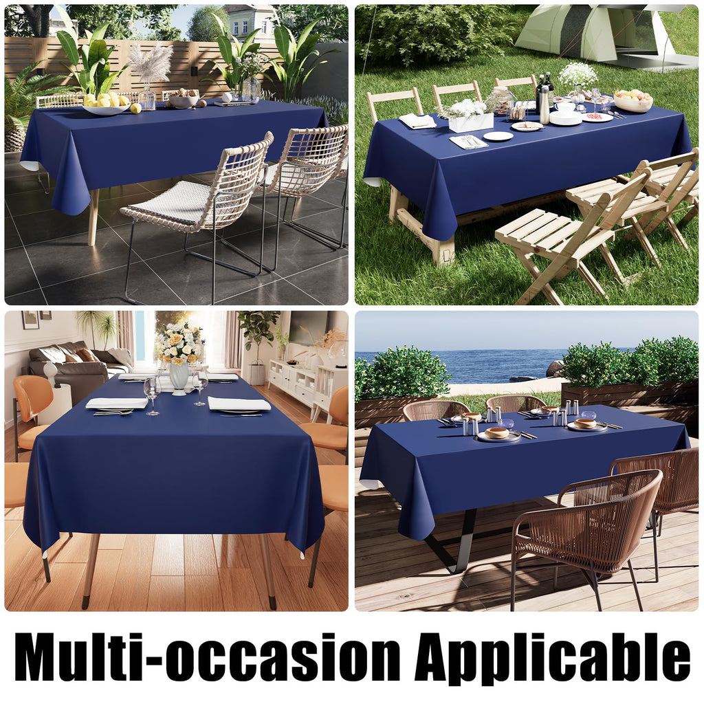 Smiry Rectangle Table Cloth 60x84 Inch, Waterproof Wipeable Vinyl Tablecloths Protector, Oil Spill Proof Plastic Table Cover for Dining, Picnic, Camping, Outdoor, Clear