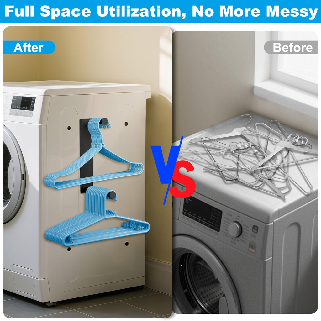 RedCall Magnetic Hanger Organizer for Washing Machine,Strong Magnet Hanger Storage Rack for Laundry Room Organization,Stacker Holder (White)