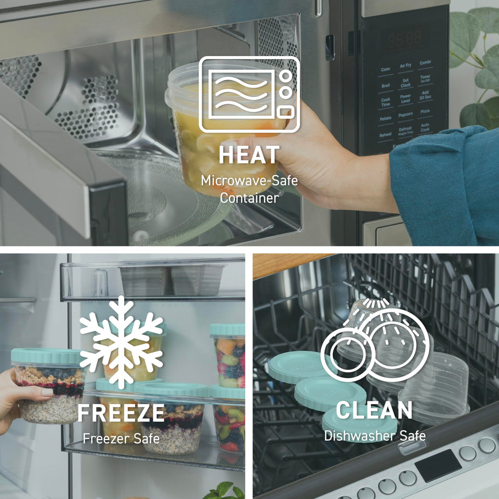 Bentgo Prep - 20 Piece 8 fl oz Leak-Proof Deli Containers with Lids, Food Storage for Meal Prep, Twist-Top, Reusable, PFAS & BPA-Free, Stackable, Microwave, Freezer, & Dishwasher Safe (Honeydew)