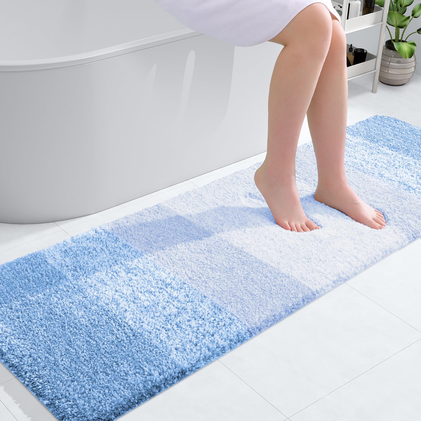OLANLY Bathroom Rugs Mat 30x20, Extra Soft Absorbent Microfiber Bath Rugs, Rubber Backing, Quick Dry, Machine Washable Bath Mats for Bathroom Floor, Tub and Shower, Home Decor Accessories, Grey