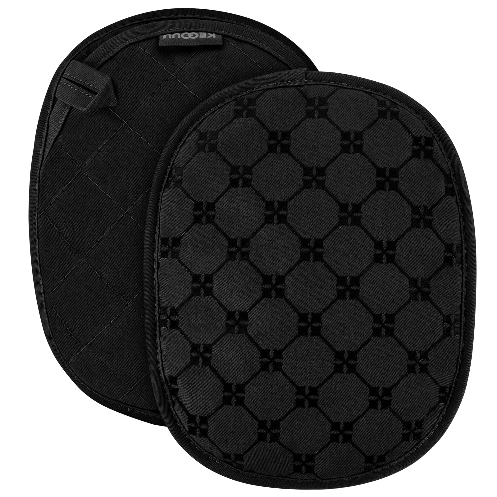 KEGOUU Pot Holders 2pcs Sets,Oven Hot Pads Featuring Silicone Non-Slip Coating,Heat Resistant Potholders for Kitchen Bakeware Cooking