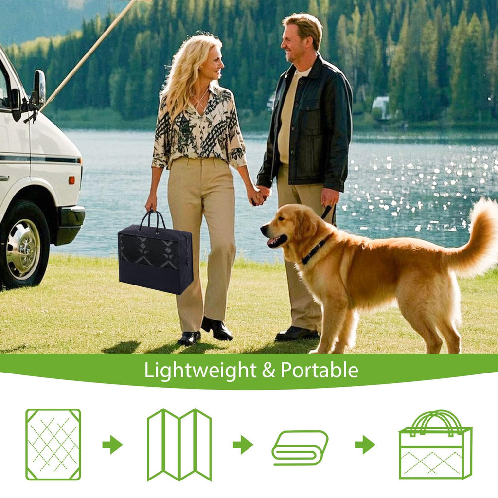 Smiry Waterproof Outdoor Rug 5x8 ft, Reversible Plastic Straw Patio Camping Rugs, Outdoor Indoor RV Mat Carpet for Patio, Outside Entry, Backyard, Deck, Bench, Picnic, Camper, Black & Beige