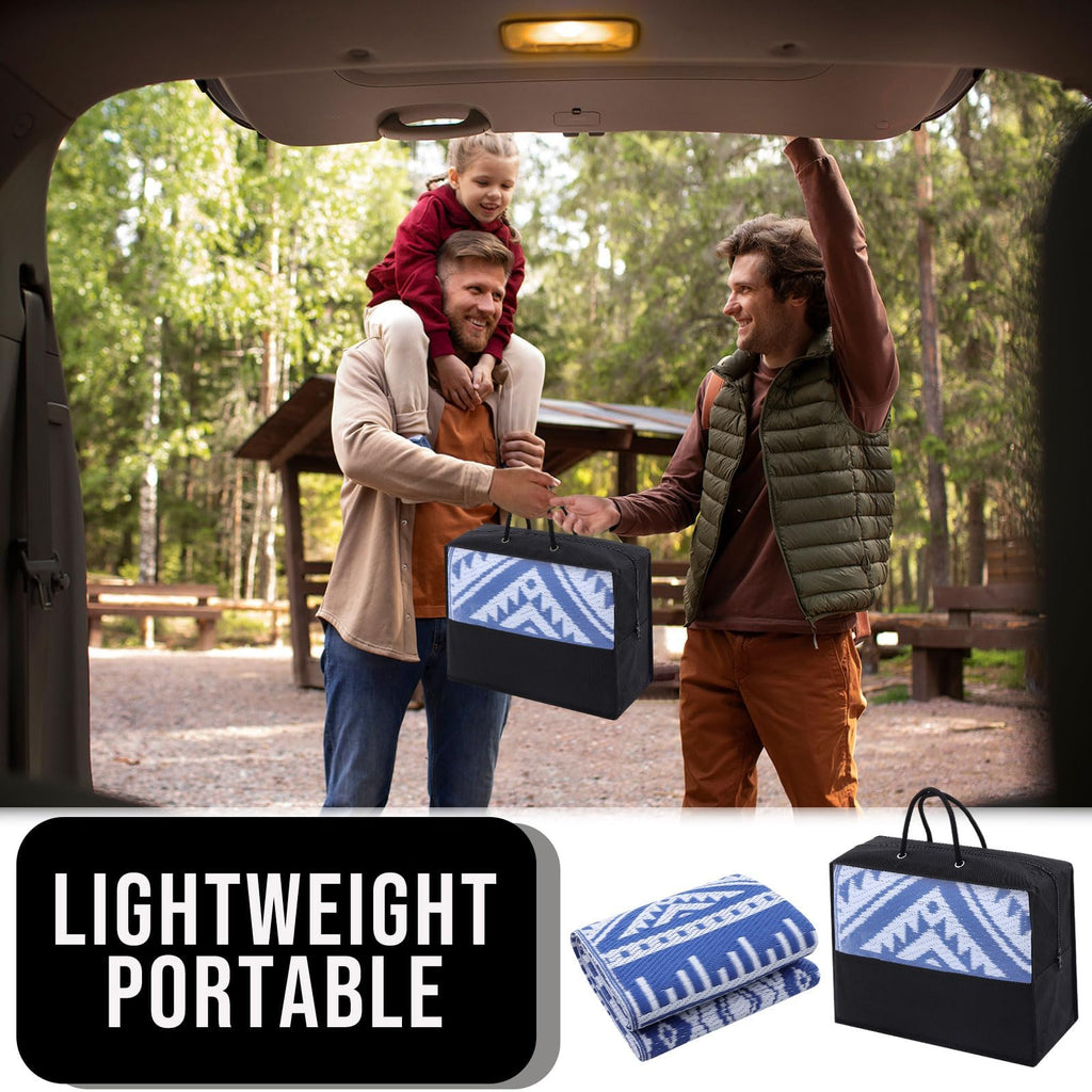 OLANLY Outdoor Rug Waterproof 5x8 ft, Reversible Outdoor Plastic Straw Rug, Boho Patio Rug, Indoor Outdoor Carpet, RV Mat Outside for Patio, Camp, Picnic, Balcony, Deck, Backyard, Black & White