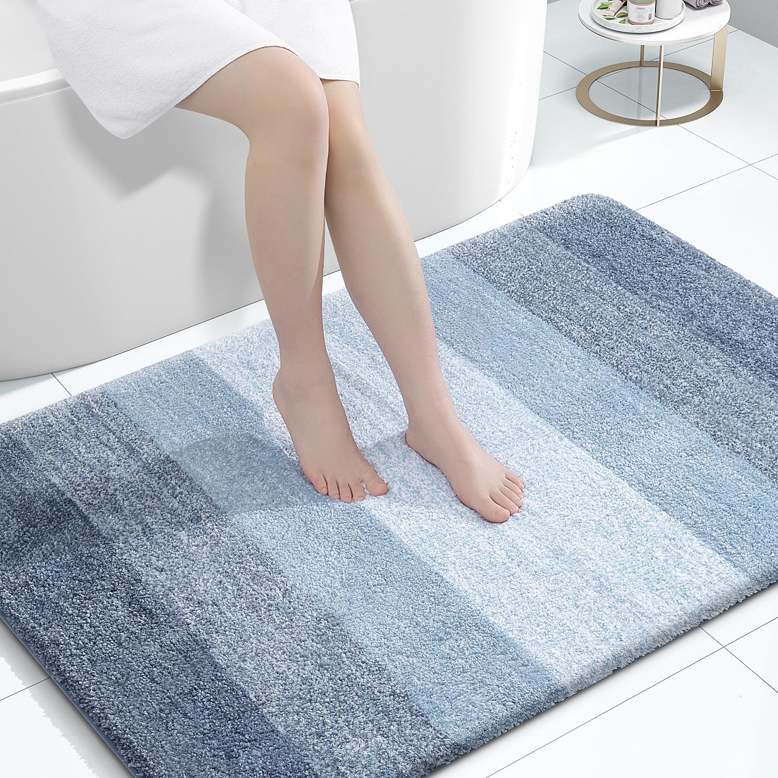 OLANLY Bathroom Rugs Mat 30x20, Extra Soft Absorbent Microfiber Bath Rugs, Rubber Backing, Quick Dry, Machine Washable Bath Mats for Bathroom Floor, Tub and Shower, Home Decor Accessories, Grey
