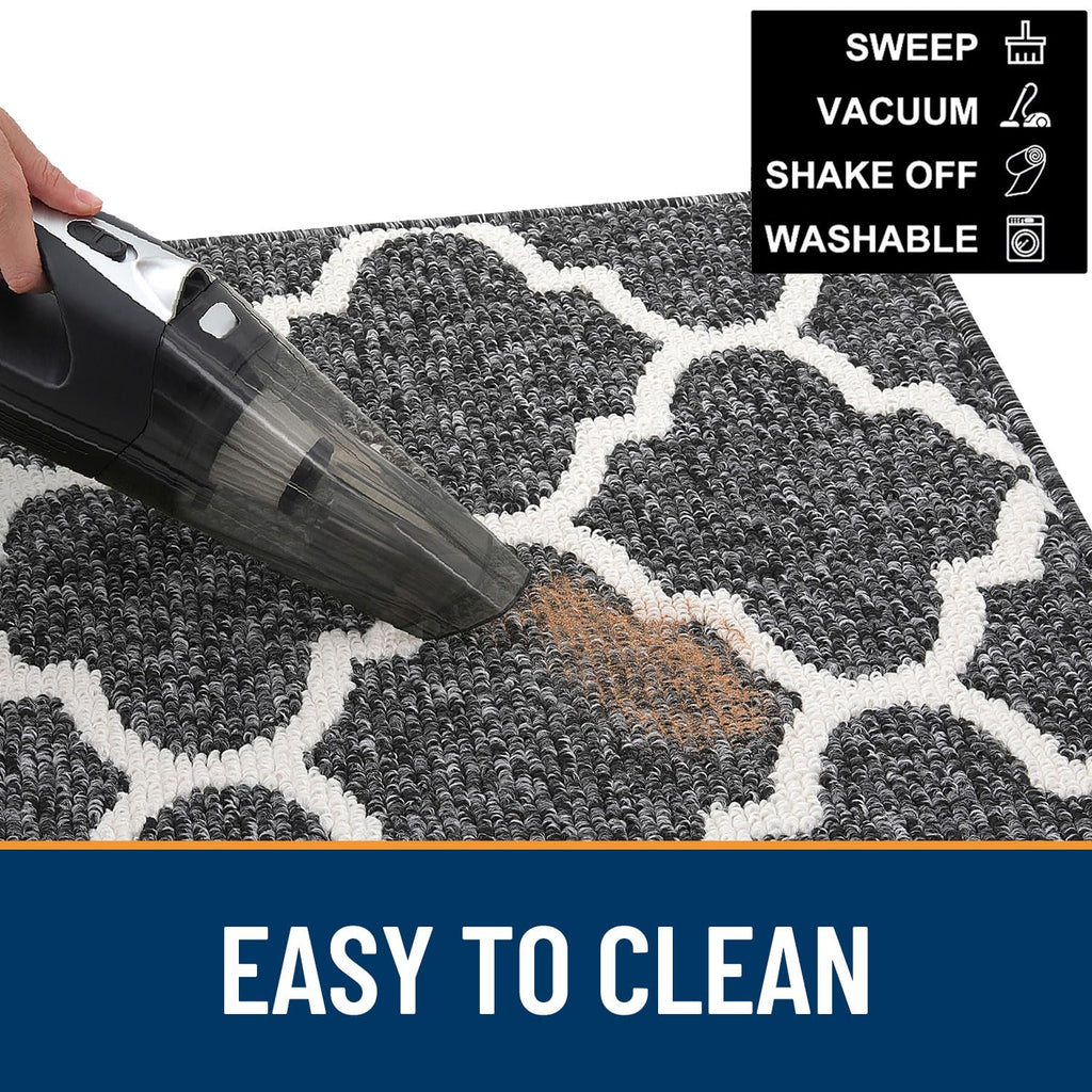 OLANLY Indoor Door Mat, 32x20, Non-Slip Absorbent Resist Dirt Entrance Mat, Washable Low-Profile Inside Floor Doormats for Entryway, Grey