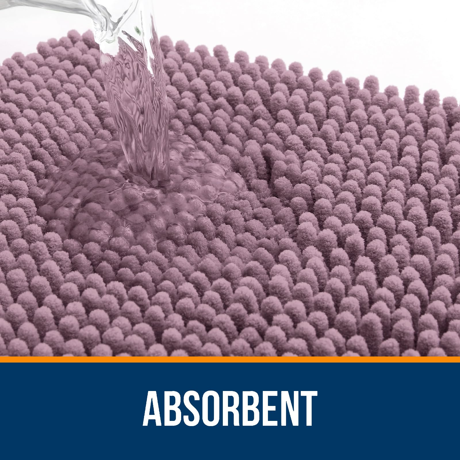 OLANLY Bathroom Rugs Sets 3 Piece, Soft Absorbent Chenille Bath Mats and U-Shaped Contour Toilet Rug, Quick Dry, Home Decor Accessories, Bath Mat Set for Bathroom (30"x20"+24"x16"+24"x20", Grey)