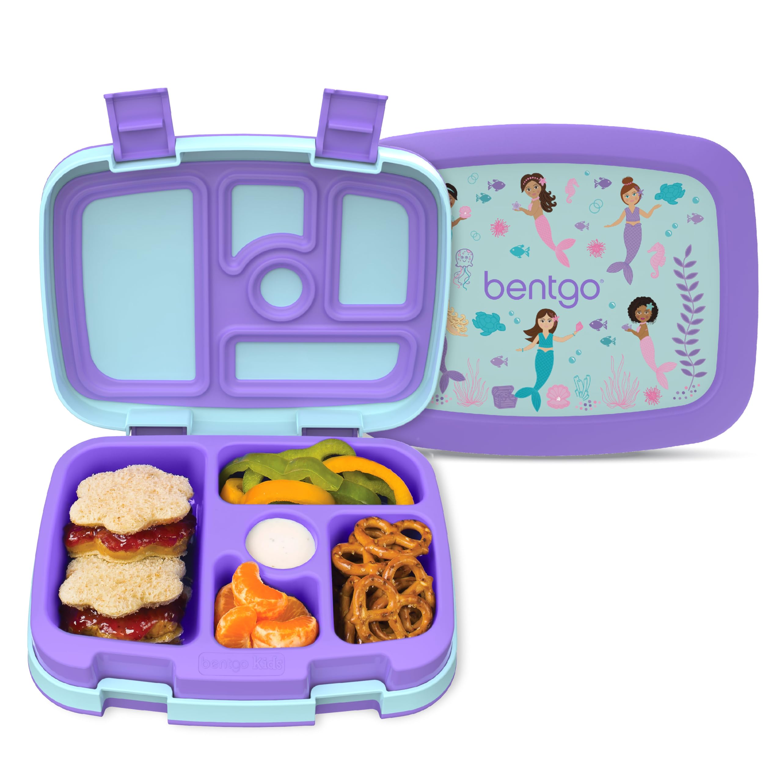 Bentgo Kids Prints Leak-Proof, 5-Compartment Bento-Style Kids Lunch Box - Ideal Portion Sizes for Ages 3-7, Durable, Drop-Proof, Dishwasher Safe, & PFAS & BPA-Free Materials (Unicorn)
