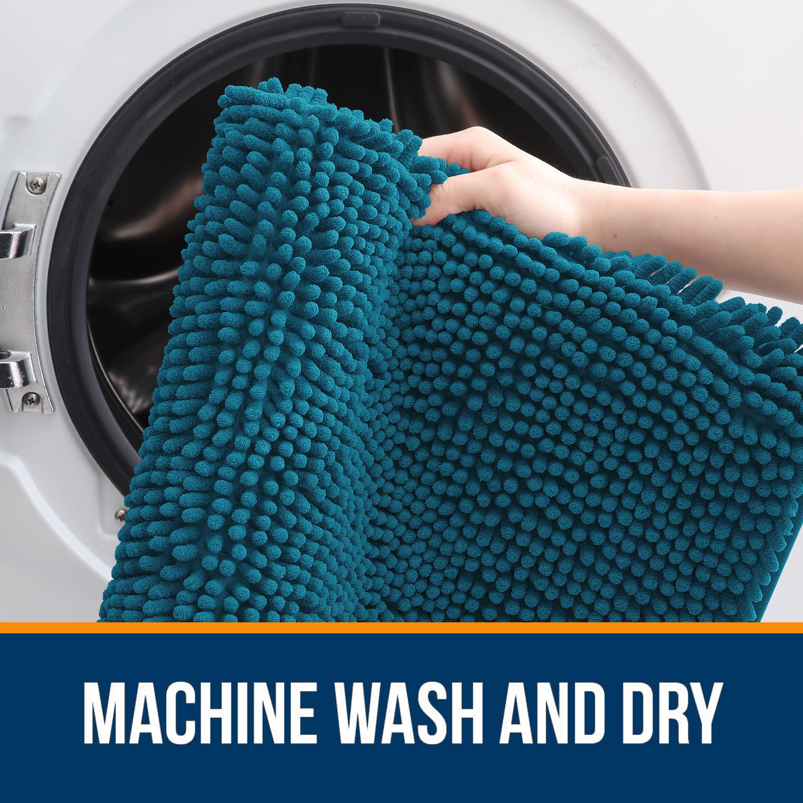 OLANLY Bathroom Rugs Sets 3 Piece, Soft Absorbent Chenille Bath Mats and U-Shaped Contour Toilet Rug, Quick Dry, Home Decor Accessories, Bath Mat Set for Bathroom (30"x20"+24"x16"+24"x20", Grey)