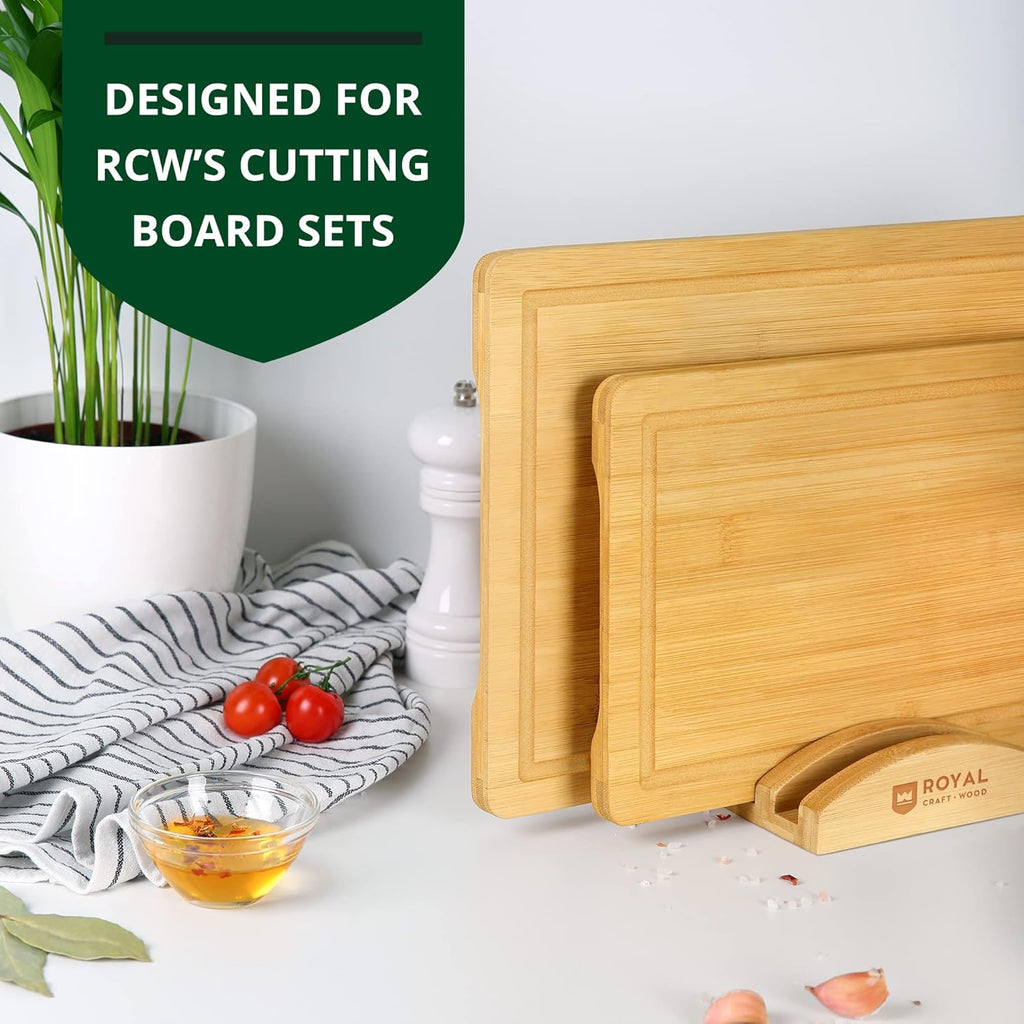ROYAL CRAFT WOOD Cutting Board Stand for Cutting Board Sets, Chopping Boards Rack Organizer that Holds up to 3 Cutting Boards to 0.6 Inches Thick