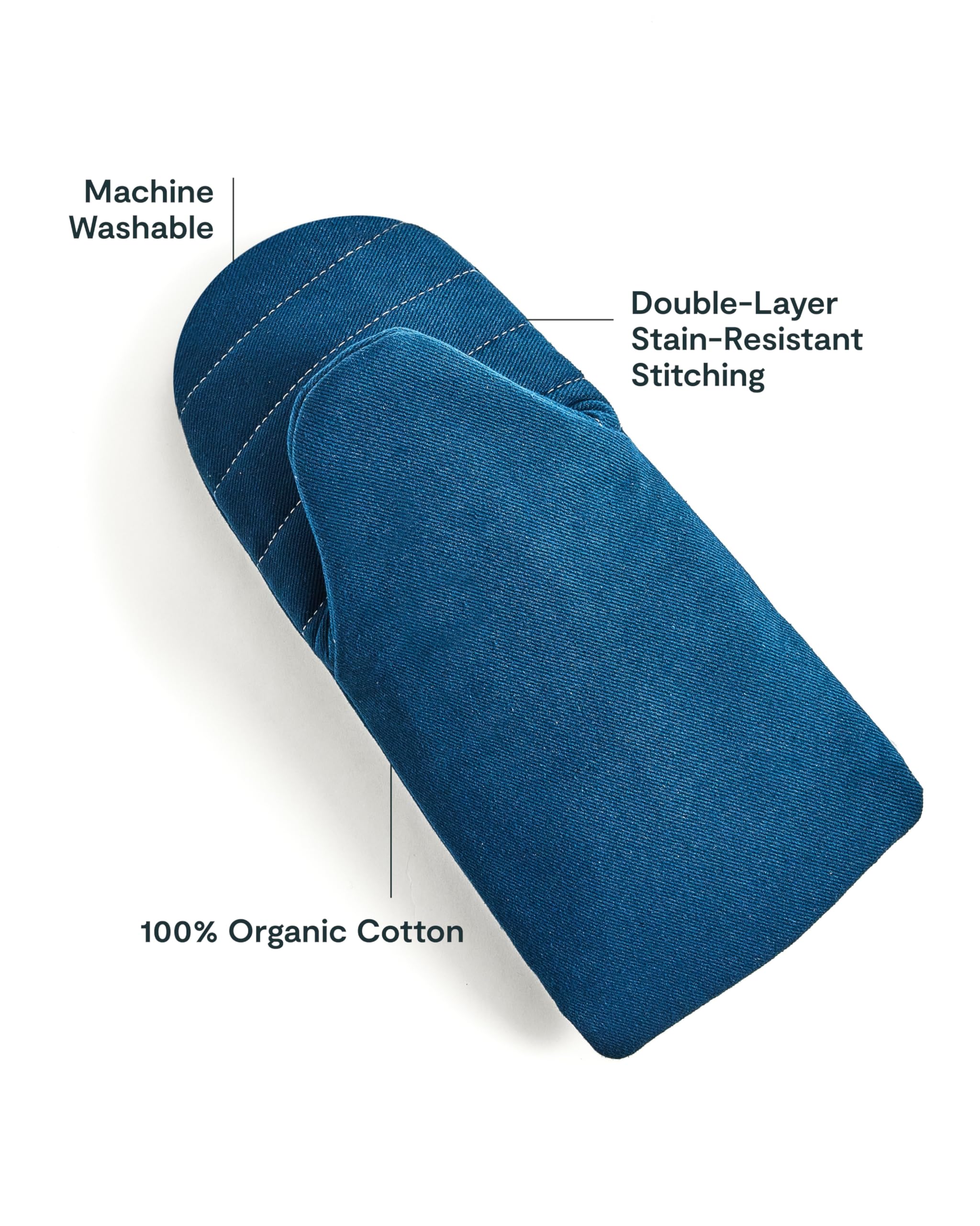 Caraway Oven Mitts - 100% Organic Cotton Oven Mitt - Double-Layer & Stain-Resistant Stitching - Safe Handling of Hot Kitchenware - Set of 2 - Cream