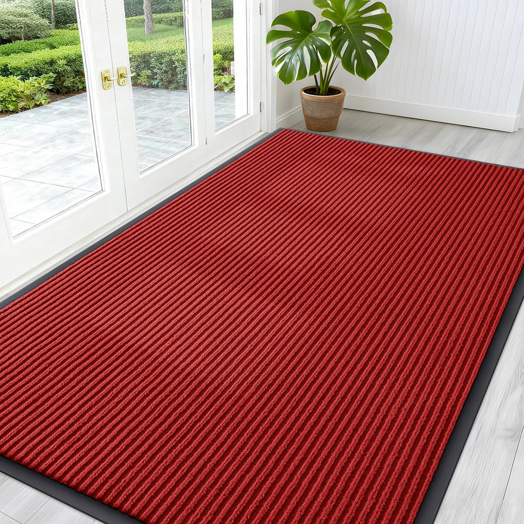 OLANLY Front Door Mat Indoor Outdoor Entrance, Waterproof Heavy Duty Doormat, Fade Resistant, Low Profile, Easy Clean Patio Porch Welcome Floor Mats for Entry, 29.5x17, Grey