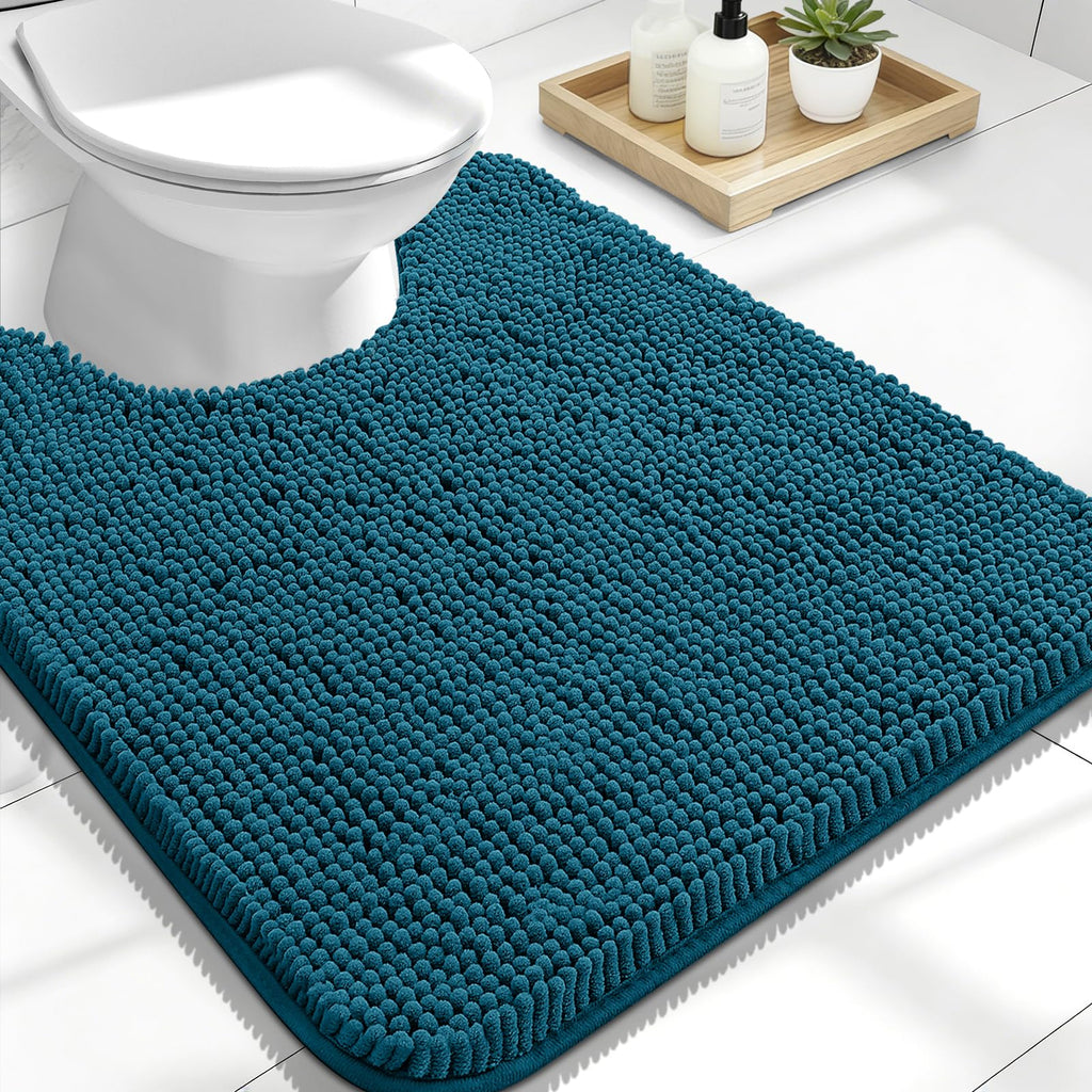 OLANLY Bathroom Rugs 30x20, Extra Soft Absorbent Chenille Bath Rugs, Rubber Backing Quick Dry, Machine Washable Bath Mats for Bathroom Floor, Tub and Shower, Home Decor Accessories, Grey