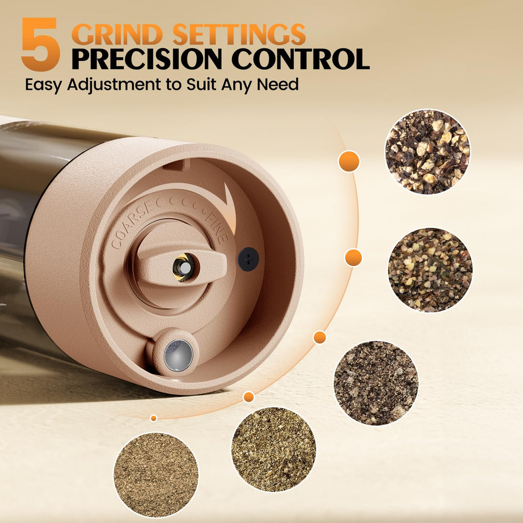 Electric Salt and Pepper Grinder Set Automatic Battery Pepper Mill Shakers Adjustable Coarseness Upgraded Larger Capacity with Led Home and Kitchen Appliances Birthday Gifts for Women Mom