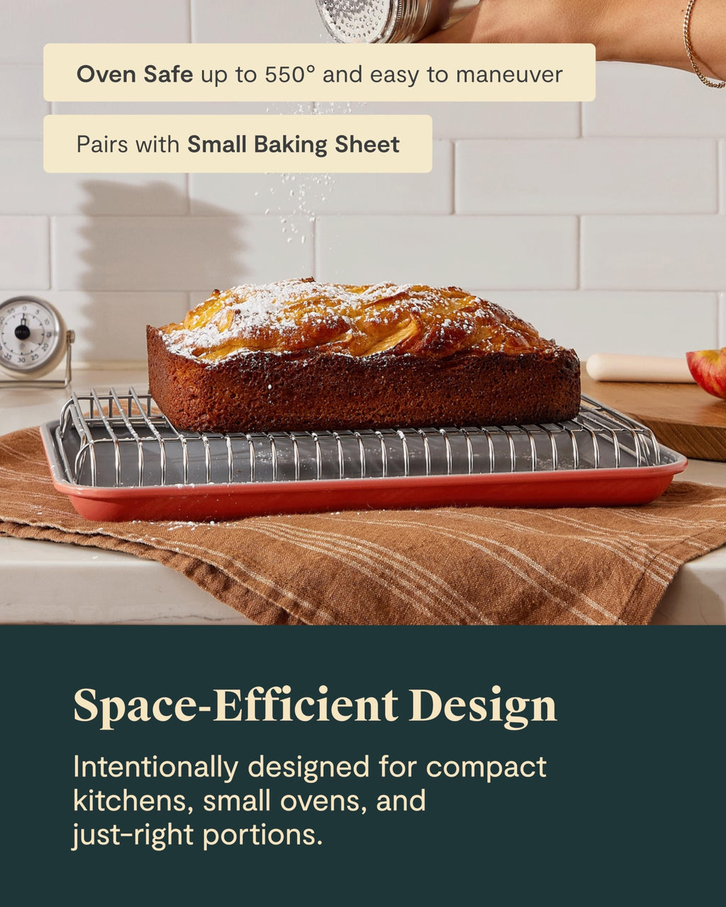 Caraway Stainless Steel Cooling Rack - 18" x 13" - For Cooling Baked Goods, Icing, & More - Designed to Fit Into Our Large Baking Sheet