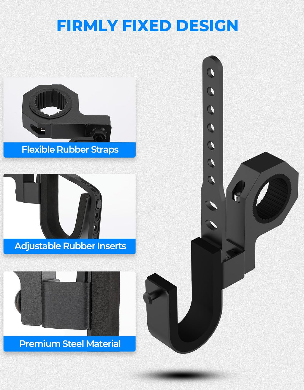 KEMIMOTO UTV Hunting Tool Holder Rack, Roll Bar UTV Tool Holder Shovel Mount Bow Rack Fits 1.75”- 2” Roll Bars