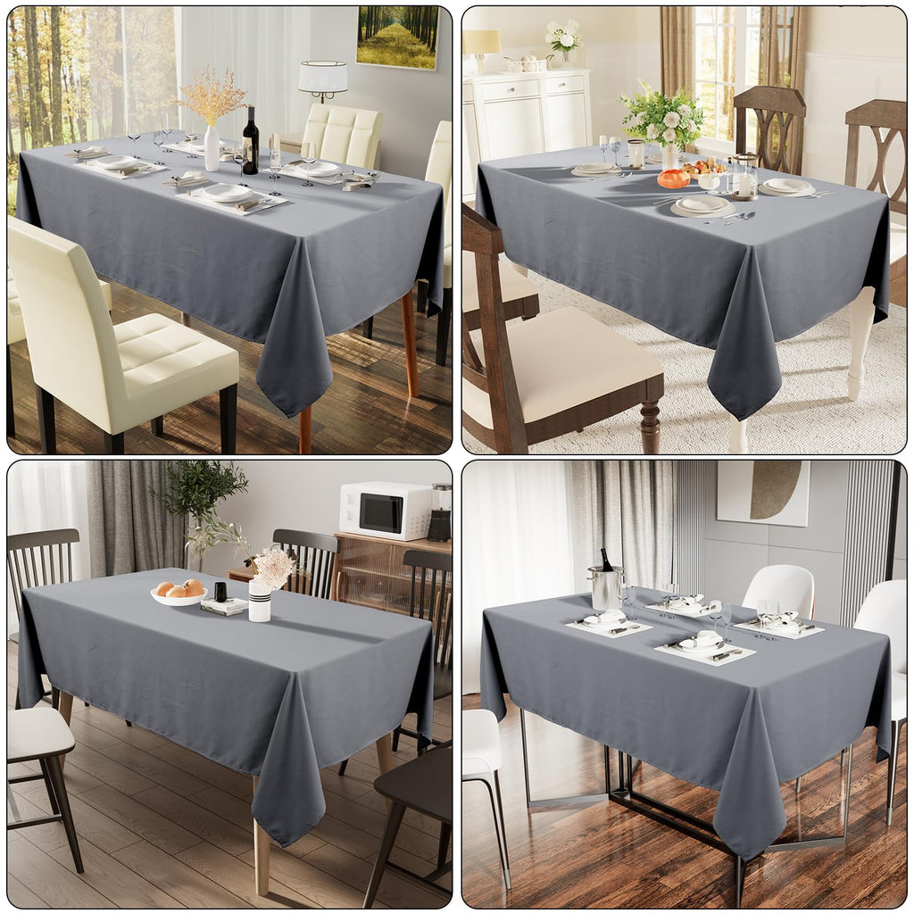 Smiry Rectangle Table Cloth, Waterproof Anti-Scratch Polyester Tablecloth, Decorative Washable Fabric Table Cover for Dining, Buffet, Parties and Outdoor, 60x84, Black