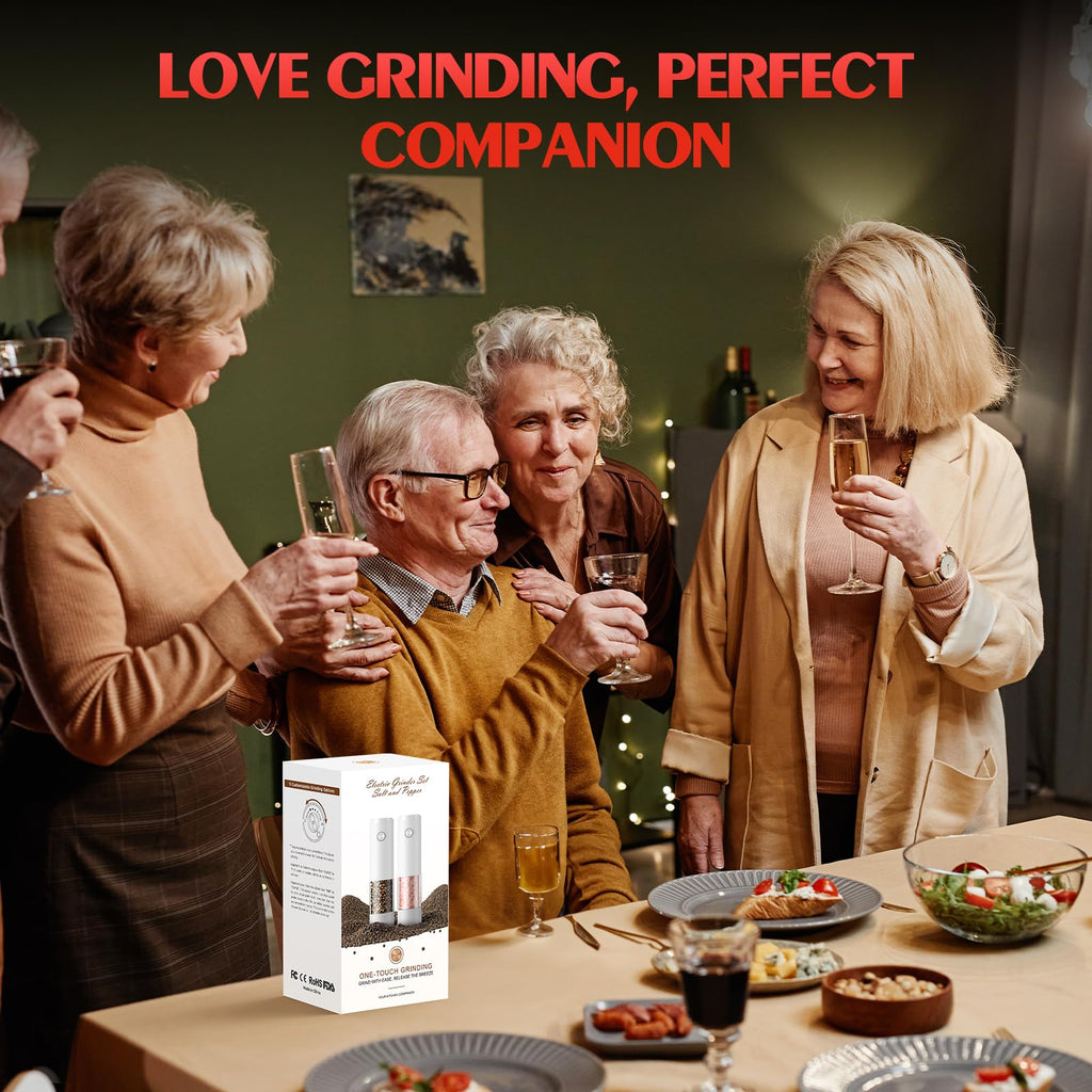 Electric Salt and Pepper Grinder Set Automatic Battery Pepper Mill Shakers Adjustable Coarseness Upgraded Larger Capacity with Led Home and Kitchen Appliances Birthday Gifts for Women Mom