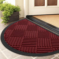 Smiry Front Door Mat Outside Entrance, Heavy Duty Outdoor Indoor Natural Rubber Doormat, Non Slip, Trap Dirt and Moisture, Easy Clean, Low Profile Patio Porch Entryway Mat, 29.5x17, Grey