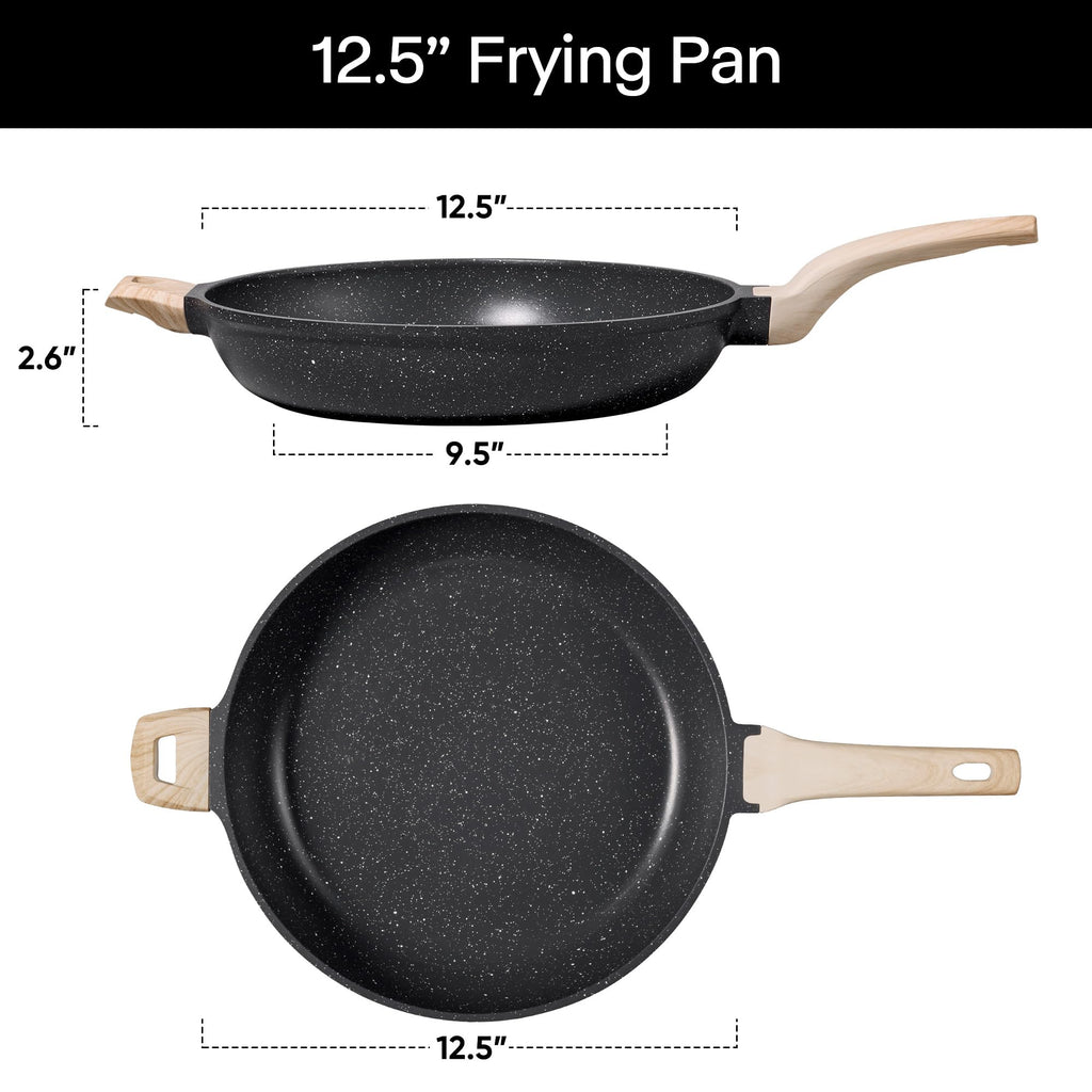 CAROTE Nonstick Frying Pan Skillet,Non Stick Granite Fry Pan Egg Pan Omelet Pans, Stone Cookware Chef's Pan, PFOA Free,Induction Compatible(Classic Granite, 8-Inch)