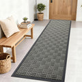 OLANLY Front Door Mat Outside Entrance 29.5x17, Absorbent, Heavy Duty Sturdy Natural Rubber Doormat Indoor Outdoor, Stain and Fade Resistant, Non-Slip Backing Low Profile Floor Mat for Entryway, Grey