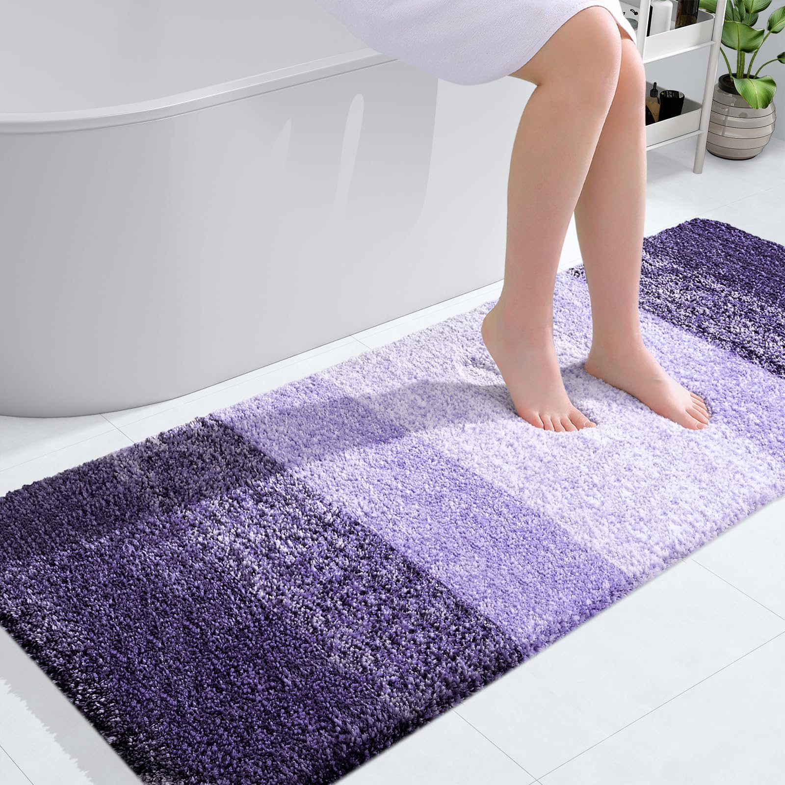 OLANLY Bathroom Rugs Mat 30x20, Extra Soft Absorbent Microfiber Bath Rugs, Rubber Backing, Quick Dry, Machine Washable Bath Mats for Bathroom Floor, Tub and Shower, Home Decor Accessories, Grey