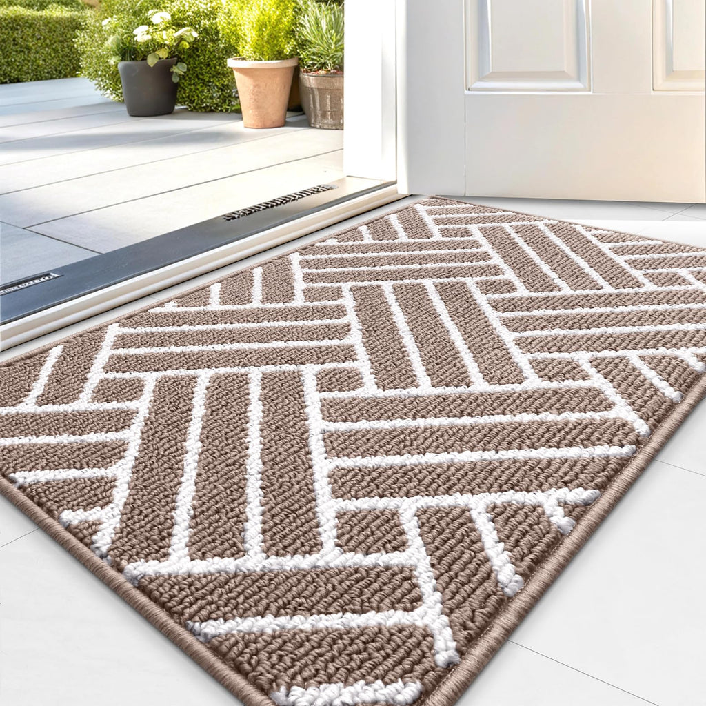 OLANLY Indoor Door Mat, 32x20 Inch, Dirt Resistant and Absorbent, Non-Slip Rubber Backing Floor Mats, Easy Clean Low-Profile Doormat for Entryway, Front Door, and Inside Entrance, Grey