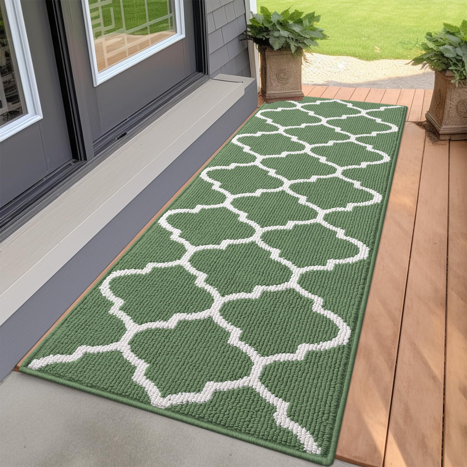 OLANLY Indoor Door Mat, 32x20, Non-Slip Absorbent Resist Dirt Entrance Mat, Washable Low-Profile Inside Floor Doormats for Entryway, Grey