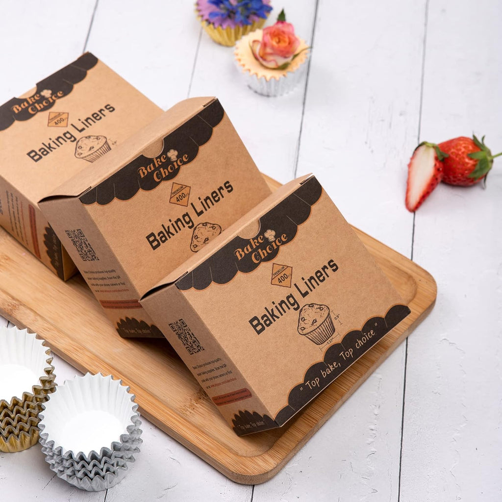 Non-Stick 400pcs Gold Mini Cupcake Liners for baking, Mini Size Foil muffin liners Cupcake Wrappers, Christmas Cupcake Liners for Christmas Decorations