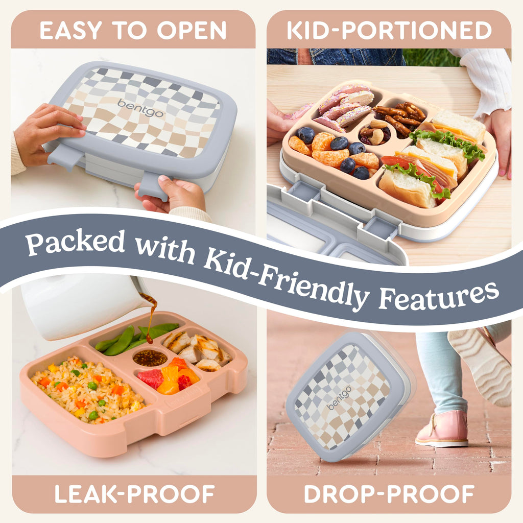 Bentgo Kids Prints Leak-Proof, 5-Compartment Bento-Style Kids Lunch Box - Ideal Portion Sizes for Ages 3-7, Durable, Drop-Proof, Dishwasher Safe, & PFAS & BPA-Free Materials (Unicorn)