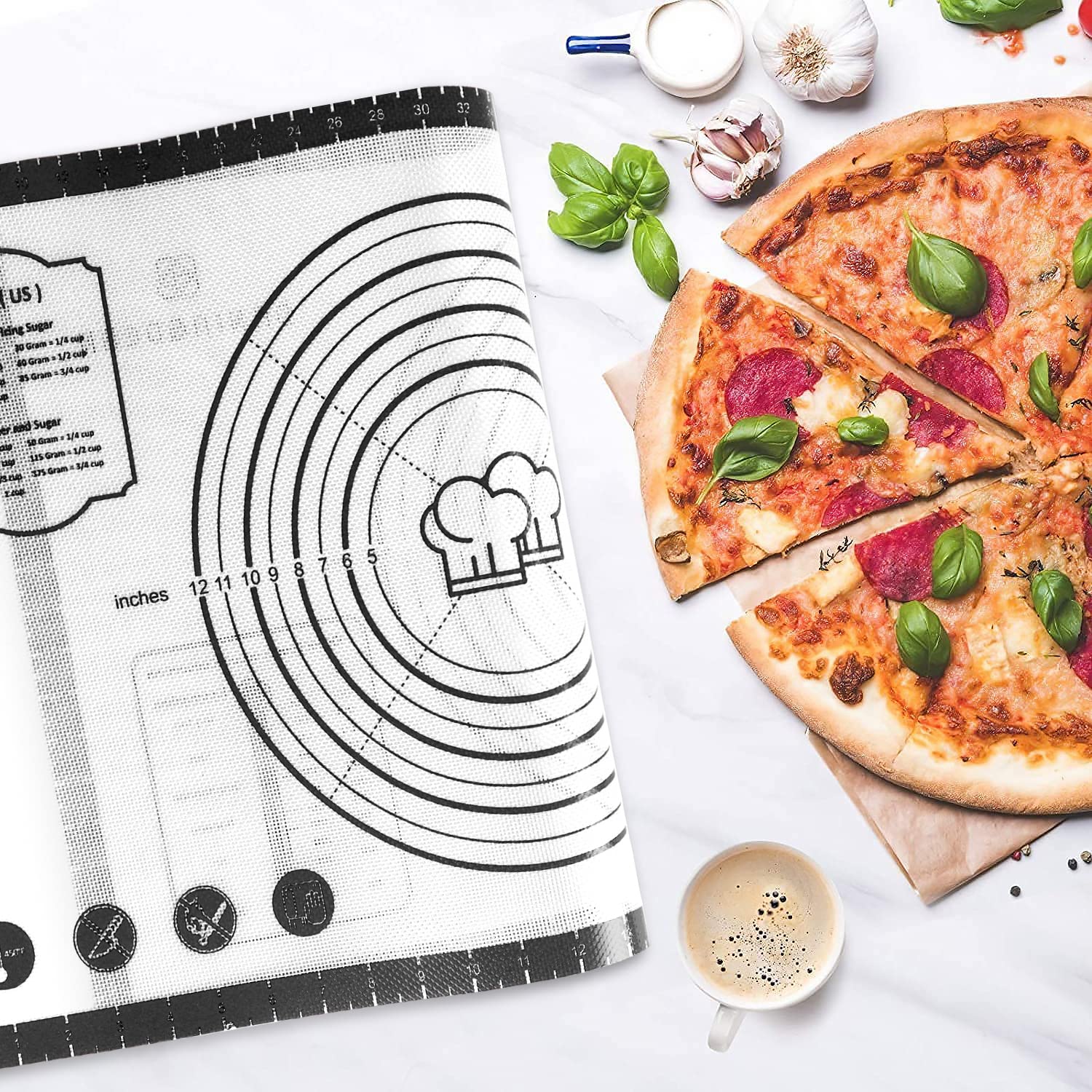 26x16 Inch Extra Thick Silicone Baking Mat with Measurements, Non-slip and Reusable - For Cookies, Bread, Pastry
