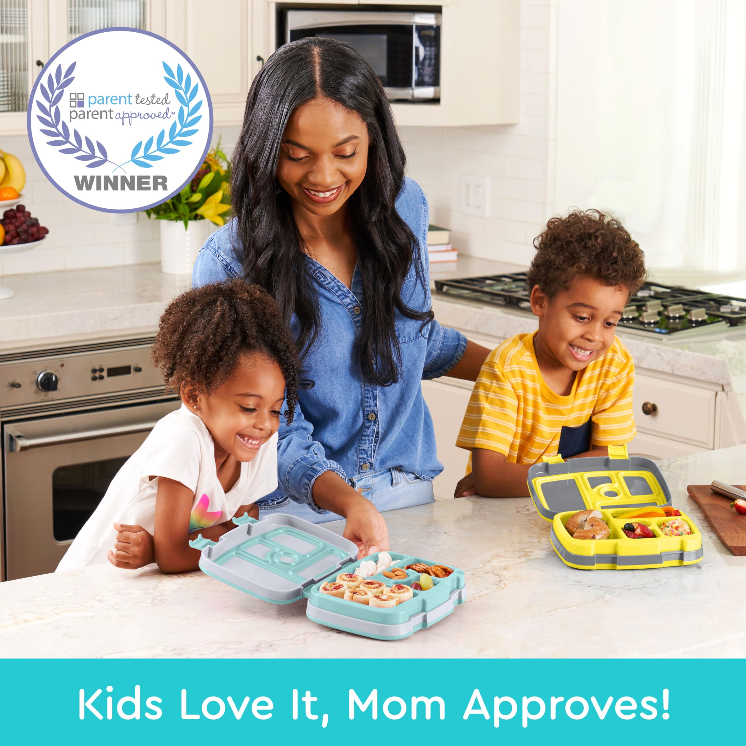 Bentgo Kids Prints Leak-Proof, 5-Compartment Bento-Style Kids Lunch Box - Ideal Portion Sizes for Ages 3-7, Durable, Drop-Proof, Dishwasher Safe, & PFAS & BPA-Free Materials (Unicorn)